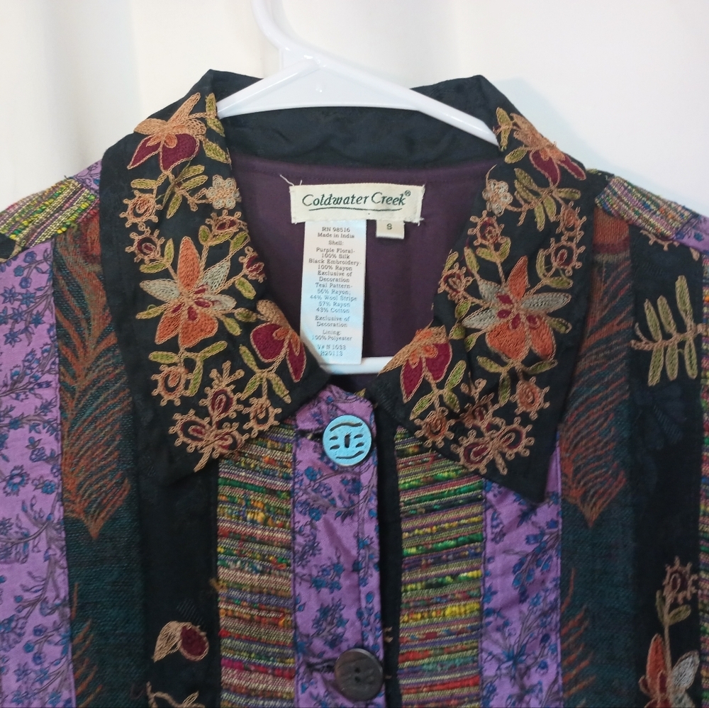 Coldwater Creek Eclectic Patchwork Jacket Small E… - image 3